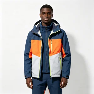Unisex Color Block Thermal 3-in-1 Parka OEM ODM Custom Fabric &amp; Brand Logo Water Resistant Windproof Outdoor Sports Jacket