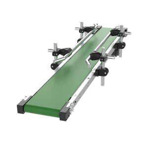 Industrial Small Belt Conveyor PVC Flat Belt Conveyor with Adjustable Guide Rail for Packaging Assembly Line