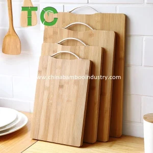 3 PCS Cutting Board Bamboo Wood Chopping Board with Handle Thick Reversible Butcher Block