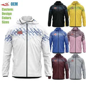 Jacket Windbreaker Men Women Custom Logo Nylon Waterproof Light Zip up Jackets for Outdoor Running Workout Sport Tracksuit