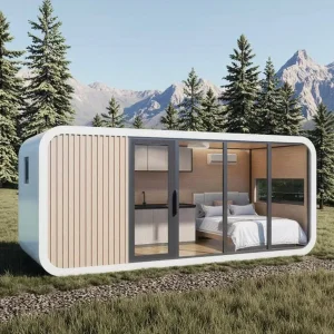 Casas Tiny Prefabricadas Modulares Escritório em Contêiner Casa Móvel Maçã Cabana Móvel Maçã