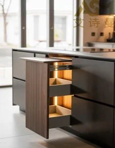 Modular Kitchen Cabinet System for Flexible Layouts