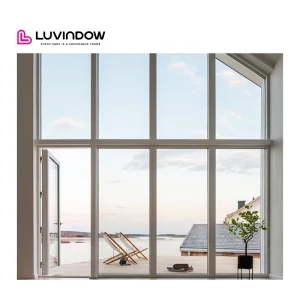 Luvindow Factory New Style Aluminum Design Large Windows Low E Argon Double Glass Fixed Window