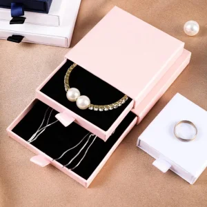 Embalagem de presente mini personalizada, gaveta de luxo, caixa de embalagem pequena com logotipo personalizado para colar, brinco, pulseira e anel por atacado