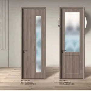Porta de Segurança de Entrada em Aço para Casa, Porta Deslizante em PVC Turco, Porta de Madeira Simples Moderna Francesa Minimalista em Madeira Sólida com Ferragens