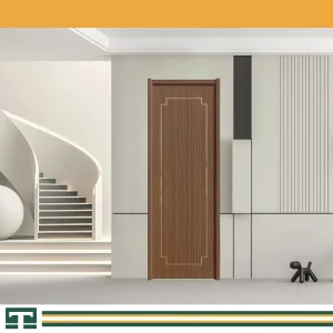 Modern Interior Room Main High Quality Hotel Paint Finished Wooden Solid Wood MDF WPC PVC Soundproof Sliding Double Exterior Carbon Crystal Timber House Door