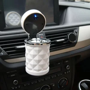 Luxury Car Ashtray with LED Light Cigarette Smoke Travel Remover Ash Cylinder Car Smokeless Smoke Cup Holder Auto Accessories