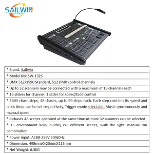 Stage Lighting Controller Portable DJ Lighting Controller System DMX512 Control Channel