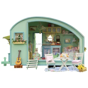 CUTE ROOM Diy Dollhouse Wooden Toys Travel car house model Time travel