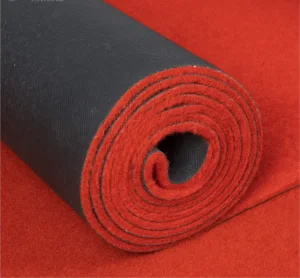 Anti slip PVC backed red carpet
