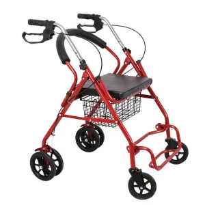 Premium 4-Wheel Foldable Aluminum Rollator Walker for Mobility
