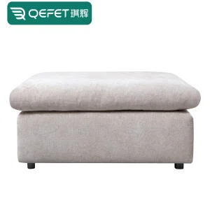 Italian Furniture Chenille Linen Fabric Modular Sofa Set Footrest Ottoman
