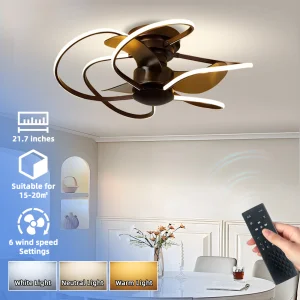 50W LED Ceiling Fans with Lights Reversible Remote Control