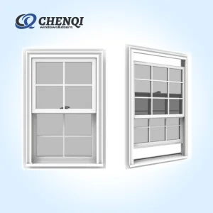 American Style Vinyl UPVC Hand-operated Single Double Hung Windows Double Tempered Glazed Hung Window Top Hung Window