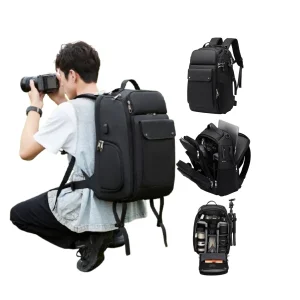 Bolsa de fotografía pequeña personalizada para exteriores, mochila de viaje de ocio de tela Oxford