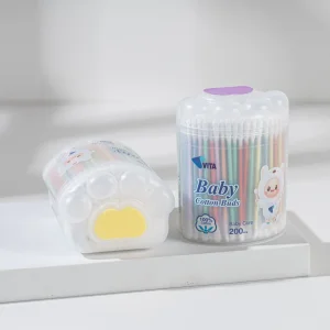 Eco-Friendly Colorful Cotton Swabs - 200 PCS for Daily Use