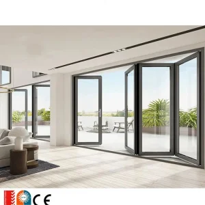 Fabricación de aluminio puertas y ventanas externas bifold delgadas comerciales