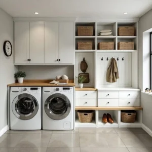 Cbmmart Custom Modern Home White Shaker Kitchen Laundry Cabinets Mud Room Wet Bar Cabinet