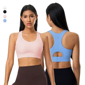 High Impact Sports Bras for Women Full Coverage Compression Support Padded Sports Bra with Adjustable Straps