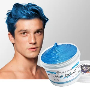 Premium Organic Blue Hair Coloring Wax Natural Private Label Wholesale Styling Effect Texturizing Volumizing Shine Strong Hold