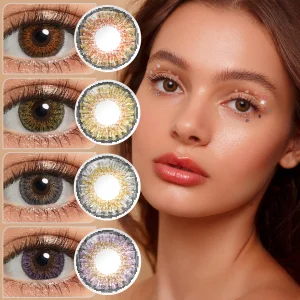 Best Selling 3 Tone Contacts Lenses Color Big Eye Lenses Cosmetic Colored Contact Lens Entilles De Contact En Gros for Dark Eyes
