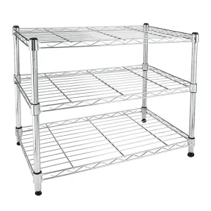 Chrome 3 Tiers Kitchen Combined Storage Rack Shelf Rack Wire Shelving for Sale