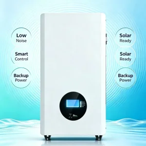Batería doméstica de respaldo solar de alta capacidad, estable y de perfil delgado, montada en la pared, interoperable y silenciosa de fosfato de hierro y litio