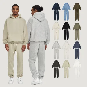 High Quality Unisex 350G Hoodie Set Oversized Solid Color Pullover Loose Jogging Sweatsuit Plus Size Sweatpants And Hoodie Set
