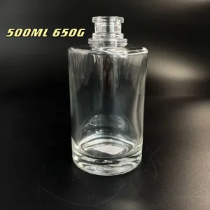 500ml Short Neck Round Glass Liquor Bottle for Whsiky Rum Gin Vodka