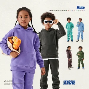 Conjuntos de sudaderas de felpa personalizadas para niños y niñas, conjuntos de jogging de diseñador, ropa infantil para invierno y primavera