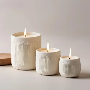 Wholesale Matte White Ceramic Candle Holders Set of 2