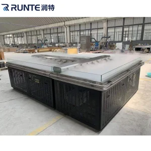 Supermarket Fresh Meat Service Counter Freezer Fish Display Chiller Meat Showcase