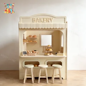 Customized Baby Wooden Pretend Bakery Colorful Playhouse