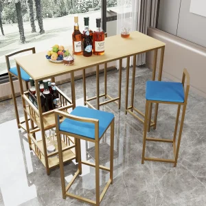 Modern Wooden Bar Tables and Chairs Set