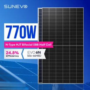 Tier 1 Quality 700W-770W N-Type HJT Bifacial Solar Panel 30 Year Warranty Utility-Scale Photovoltaic Solar System