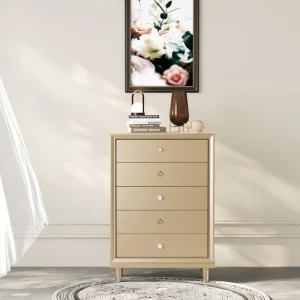 Light Luxury High Quality Popular Bedside Table Modern Kids Bedroom Furniture 5 Drawer Nightstand