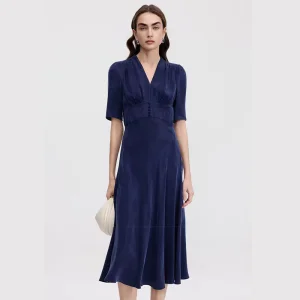 Vestido midi de terciopelo