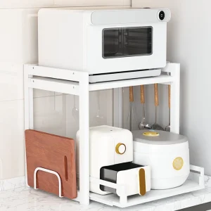 Stylish Aluminium Microwave Stand Kitchen Appliance Storage Organizer Rack