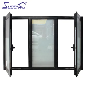 Miami Florida Dade Aluminum windows Doors Hurricane Impact Glass Casement Window With Retractable Flyscreen
