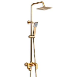 Buy Luxury gold Brass bathroom shower set