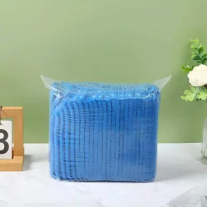 100pcs/Bag Disposable Non-Woven Strip Chef Hats Dustproof Hoods for Workshops Thickened Breathable Shower Caps for Makeup Tools