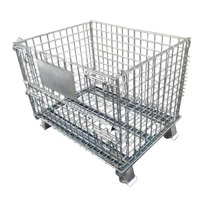 Manufacturer Stackable Metal Steel Wire Mesh Container Warehouse Galvanized Transport Pallet Logistics Storage Cages