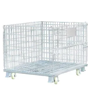 GCJS Folding butterfly Cage Storage Cage Logistics Trolley Turnover Box Stacking Rack Iron Mesh Frame Cage