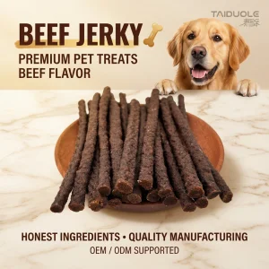 OEM ODM Organic High-Protein Nutritional Dog Treats Beef Jerky Cubes Strips 100g Training Reward Snacks for Dogs