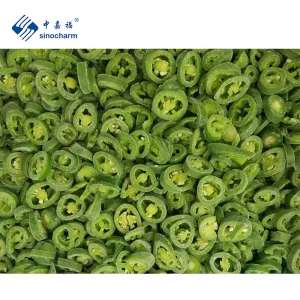 Precio mayorista Sinocharm IQF rodajas de jalapeño pimiento jalapeño congelado