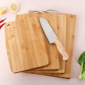 Customizable Eco-Friendly Wooden and Bamboo Cutting Block Rectangle Chopping Board with Handle for Household Use for Christmas