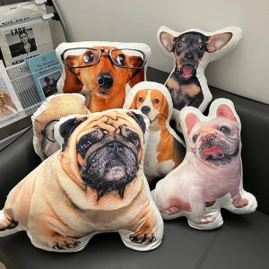 Weighted Stuffed Plush Animals Pillow Custom Printed Puppy Kids Gift Throw Cushion