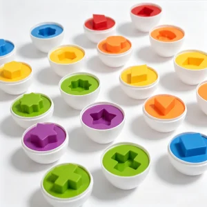 New Arrival Montessori Educational Toy for Toddlers Matching Eggs Game for Shape Color Recognition Sorting Nesting Stacking Toy