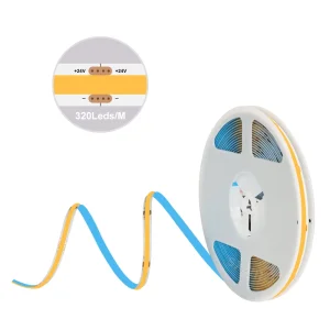 Sx High Density COB LED Strip Light for Furniture/Ceiling/Commercial Use 12V/24V 3000K-6500K 8mm PCB Width Cuttable