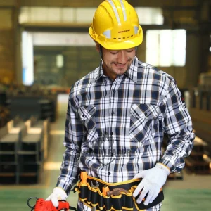 Ropa de trabajo a prueba de fuego y antiestática para arco eléctrico Nfpa2112 Camisa de cuadros para soldadura